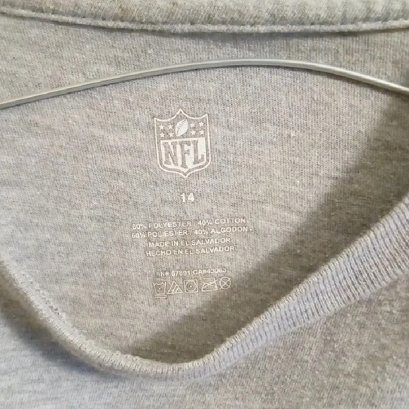 Kids 14 NFL Gray T-Shirt Crewneck Atlanta Falcolns Training Camp Lightweight - Picture 2 of 5